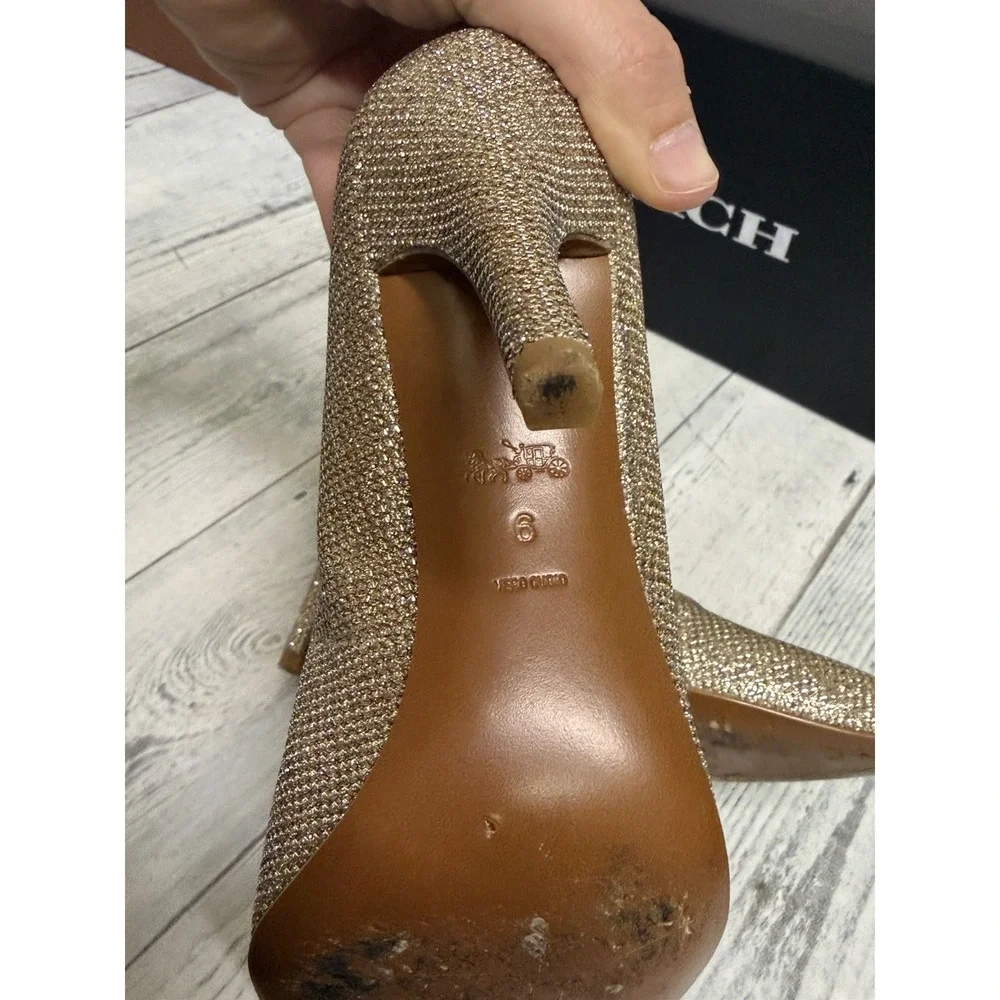 Coach Addie 90 Metallic Mesh Pumps Size 6B Women's